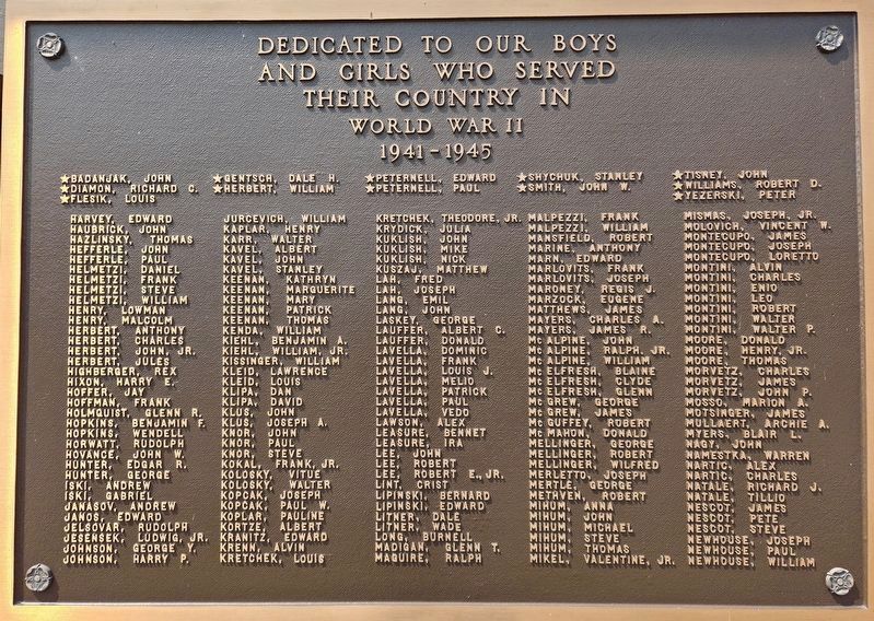 Herminie World War II Honor Roll Marker image. Click for full size.