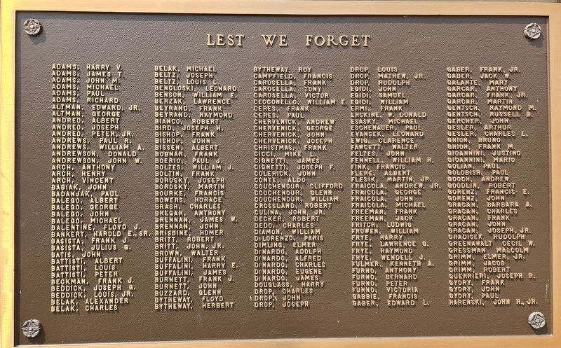 Herminie World War II Honor Roll Marker image. Click for full size.