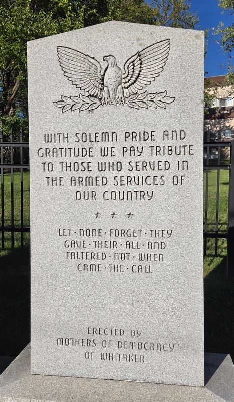 Whitaker Borough Veterans Memorial. Click for full size. Whitaker Borough Veterans Memorial image. Click for full size.