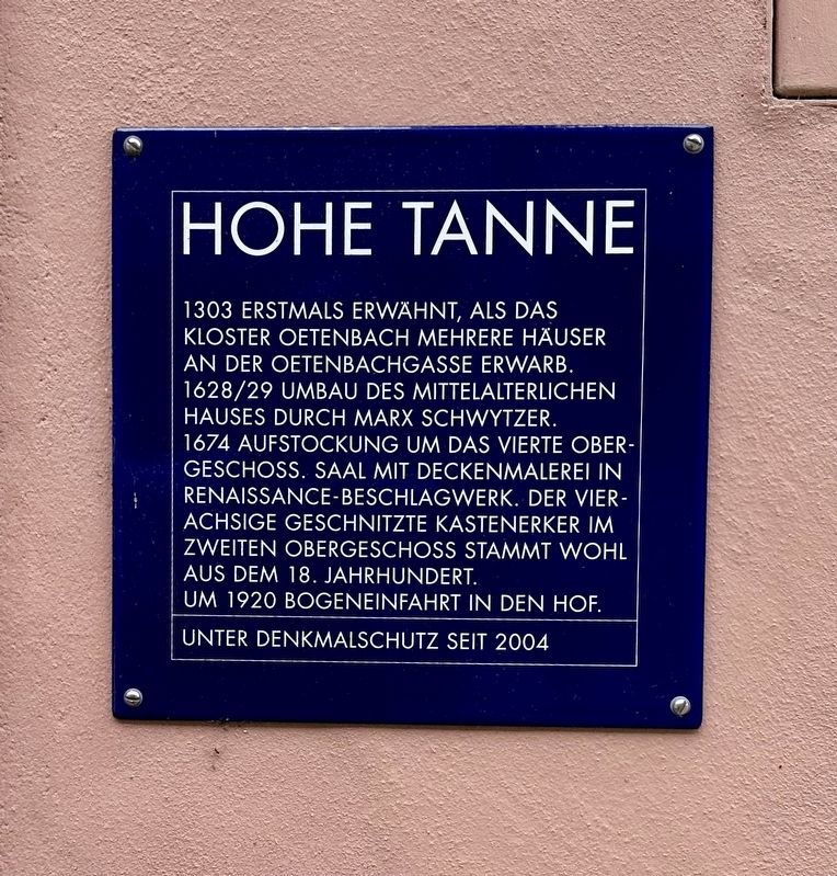 Hohe Tanne Marker. Click for full size. Hohe Tanne Marker image. Click for full size.