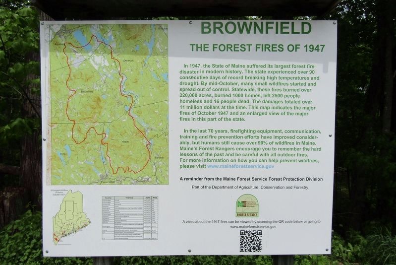 Brownfield Forest Fires Marker. Click for full size. Brownfield Forest Fires Marker image. Click for full size.