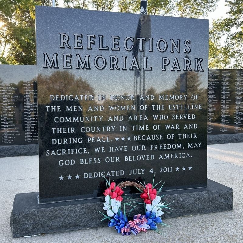 Reflections Memorial Park Marker, Side One image. Click for full size.
