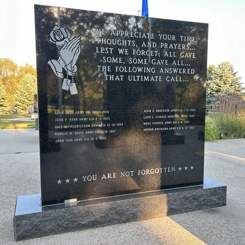 Reflections Memorial Park Marker, Side Two image. Click for full size.
