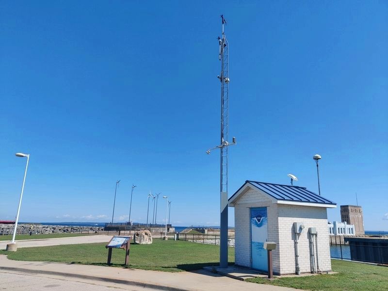 Mackinaw City Water Level Station Marker. Click for full size. Mackinaw City Water Level Station Marker image. Click for full size.
