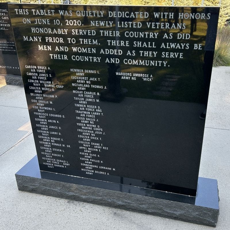 Reflections Memorial Tablet image. Click for full size.
