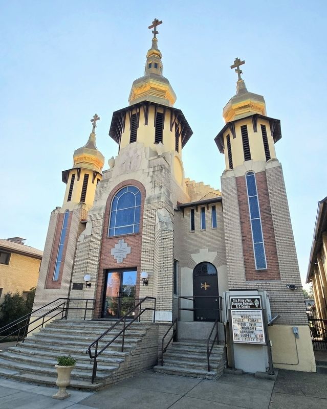 St. Peter & St. Paul Ukrainian Orthodox Greek Catholic Church and Marker. Click for full size. St. Peter & St. Paul Ukrainian Orthodox Greek Catholic Church and Marker image. Click for full size.