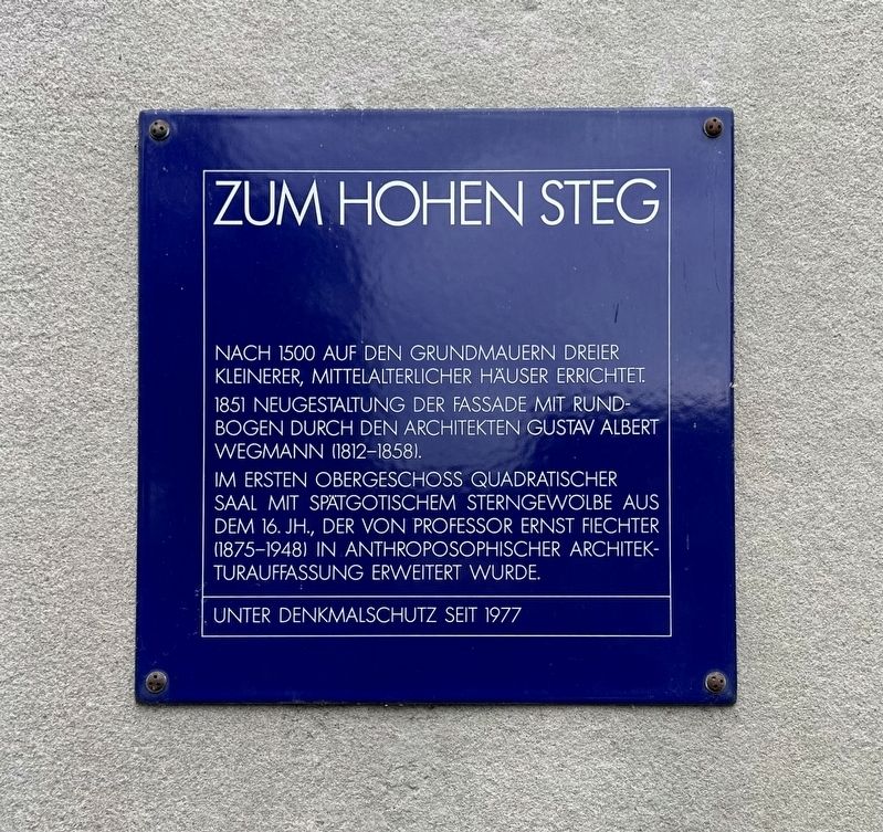 Zum Hohen Steg Marker. Click for full size. Zum Hohen Steg Marker image. Click for full size.