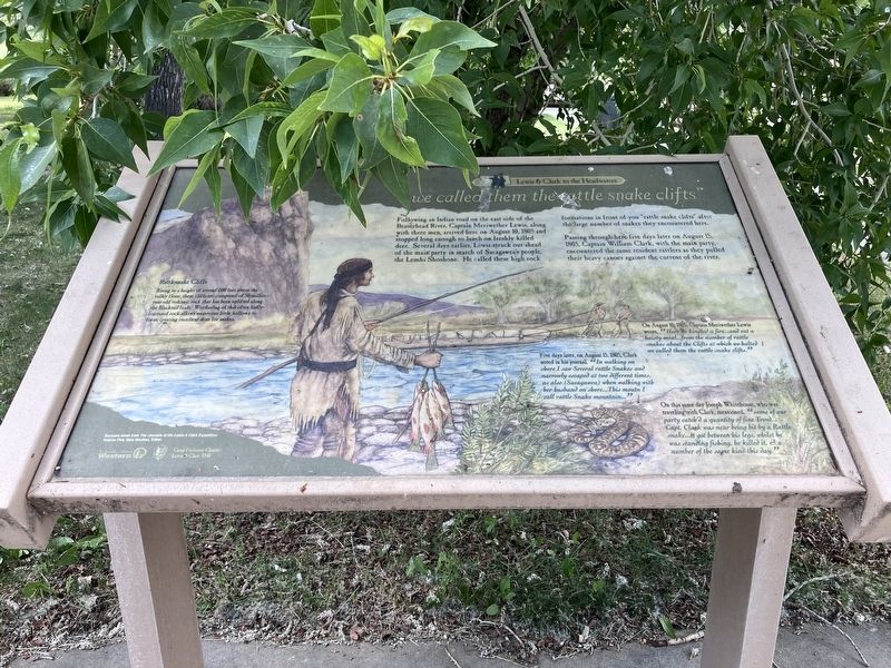 <i>"...we called them the rattle snake clifs"</i> Marker image. Click for full size.