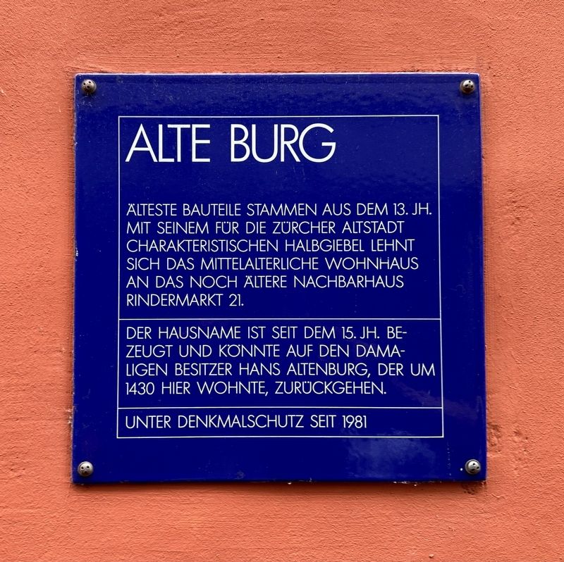 Alte Burg Marker. Click for full size. Alte Burg Marker image. Click for full size.