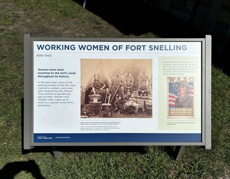Working Women of Fort Snelling Marker. Click for full size. Working Women of Fort Snelling Marker image. Click for full size.