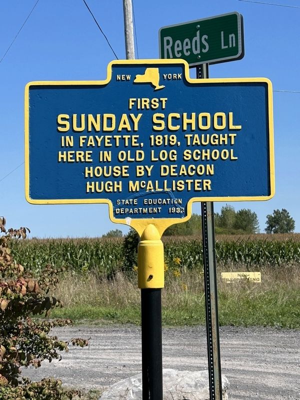 First Sunday School Marker. Click for full size. First Sunday School Marker image. Click for full size.