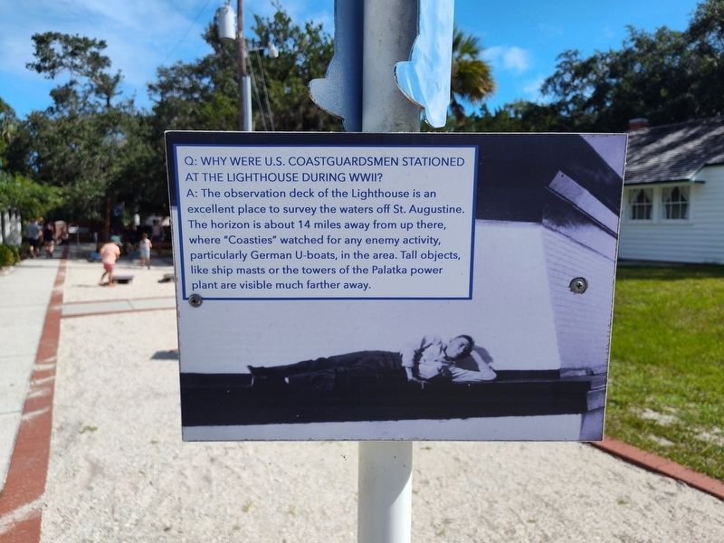 Q: Why Were U.S. Coastguardsmen Stationed At The Lighthouse During WWII? Marker image. Click for full size.