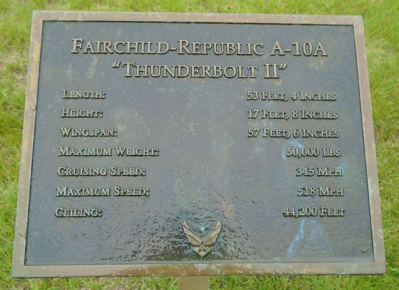 Fairchild-Republic A-10A "Thunderbolt II" Marker. Click for full size. Fairchild-Republic A-10A "Thunderbolt II" Marker image. Click for full size.