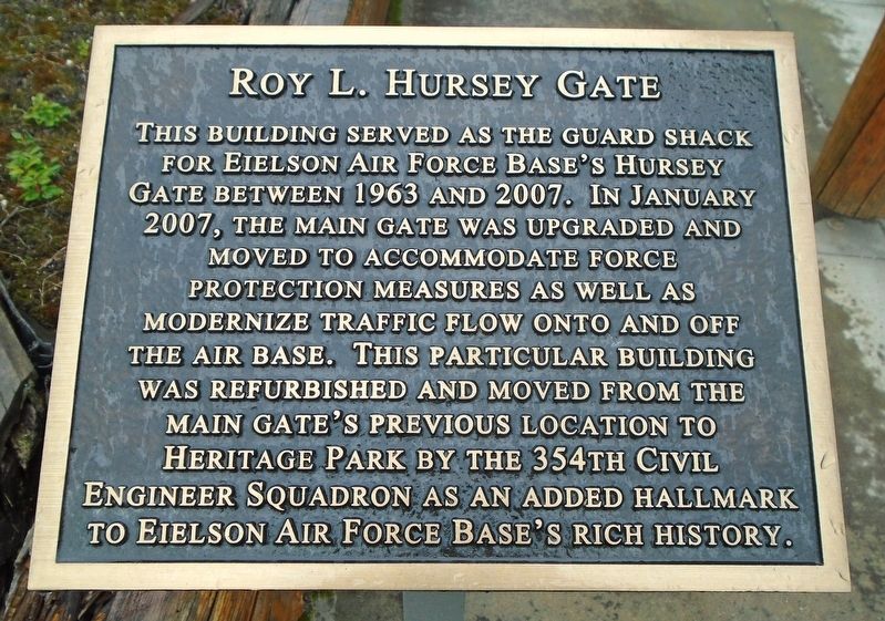 Roy L. Hursey Gate Marker. Click for full size. Roy L. Hursey Gate Marker image. Click for full size.