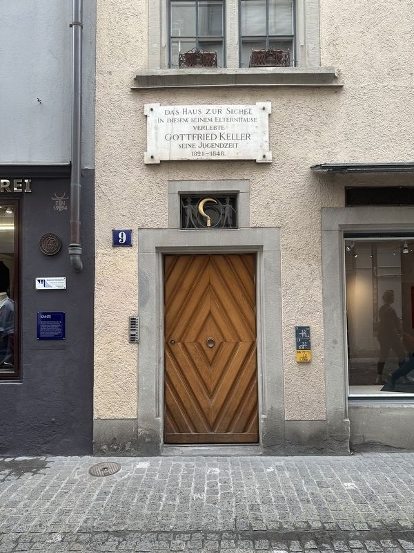 Gottfried Keller Marker - wide view. Click for full size. Gottfried Keller Marker - wide view image. Click for full size.