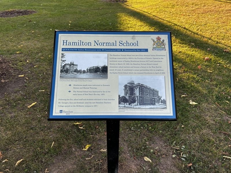 Hamilton Normal School Marker image. Click for full size.