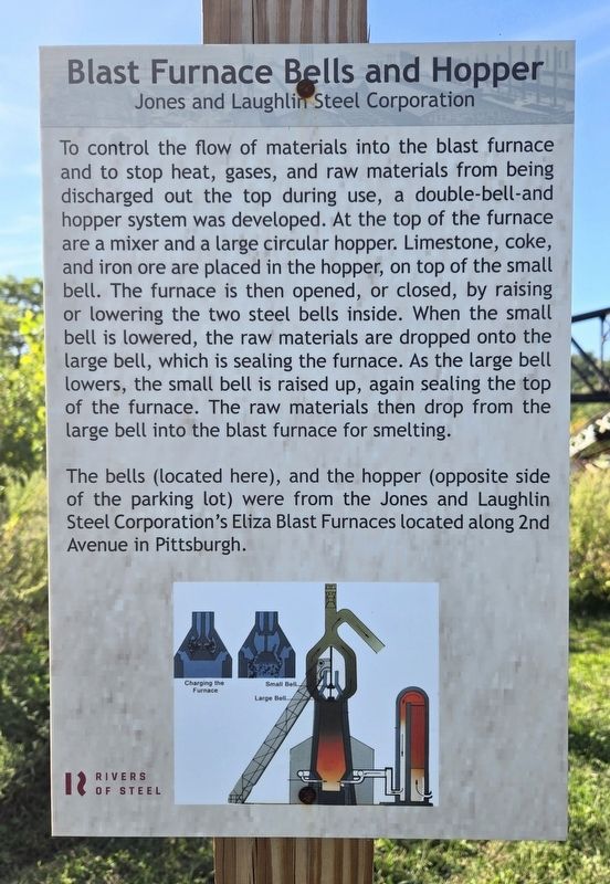 Blast Furnace Bells and Hopper Marker. Click for full size. Blast Furnace Bells and Hopper Marker image. Click for full size.