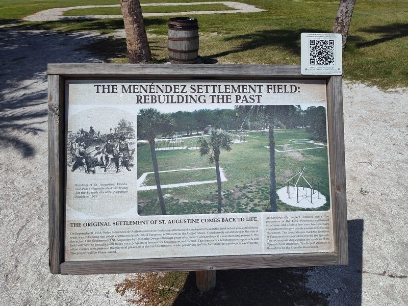 The Menendez Settlement Field: Rebuilding The Past Marker image. Click for full size.