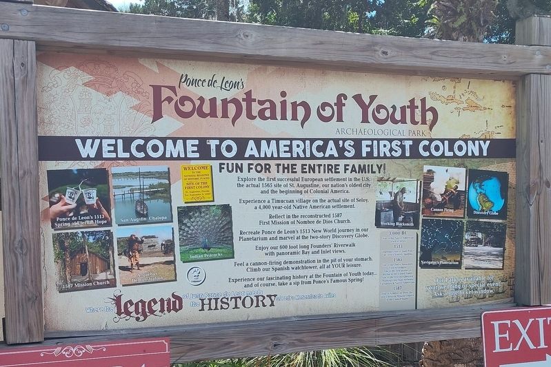 Ponce de Leon's Fountain of Youth Archaeological Park Marker image. Click for full size.