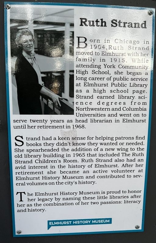 Ruth Strand Marker. Click for full size. Ruth Strand Marker image. Click for full size.