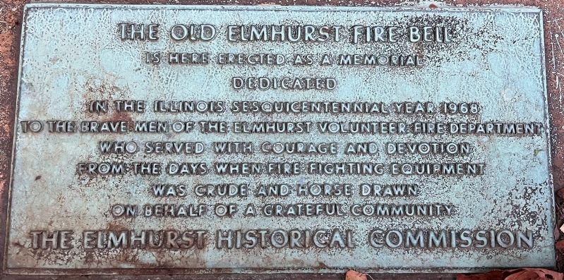 The Old Elmhurst Fire Bell Marker image. Click for full size.
