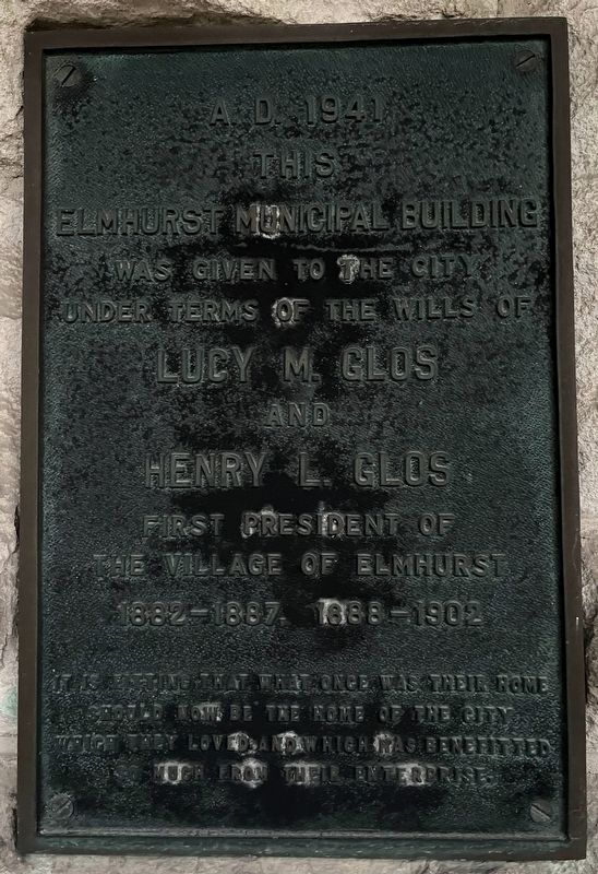 Elmhurst Municipal Building Marker. Click for full size. Elmhurst Municipal Building Marker image. Click for full size.