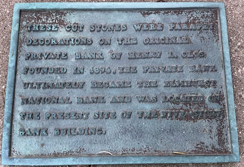 Elmhurst National Bank Parapets Marker image. Click for full size.