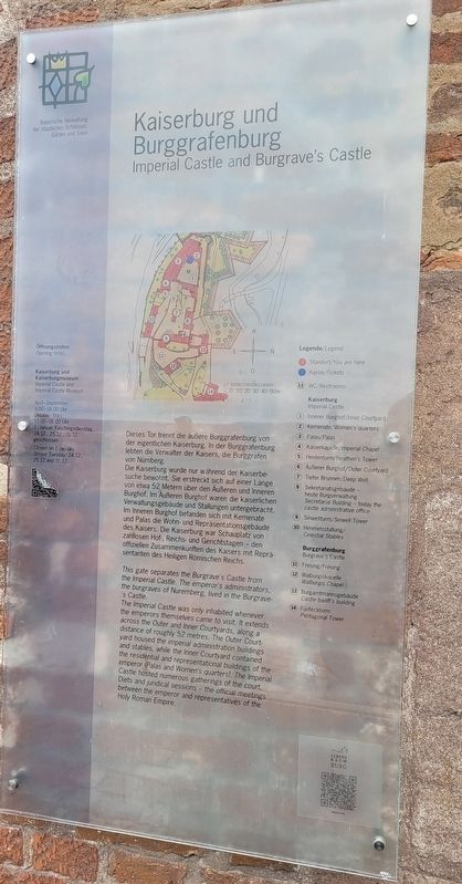 Kaiserburg und Burggrafenburg / Imperial Castle and Burgrave's Castle Marker. Click for full size. Kaiserburg und Burggrafenburg / Imperial Castle and Burgrave's Castle Marker image. Click for full size.
