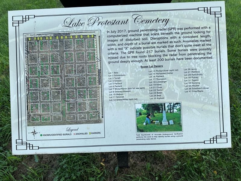 Lake Protestant Cemetery Marker. Click for full size. Lake Protestant Cemetery Marker image. Click for full size.
