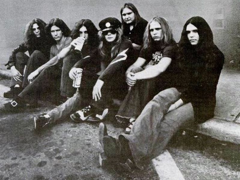 Lynyrd Skynyrd in 1973 image. Click for full size.