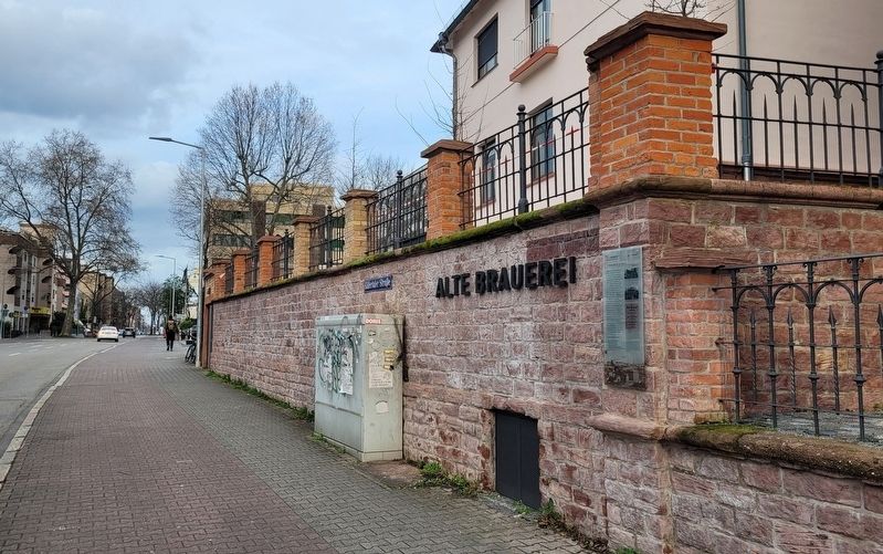The view of the Neckar City East, Old Brewery Marker along the street. Click for full size. The view of the Neckar City East, Old Brewery Marker along the street image. Click for full size.