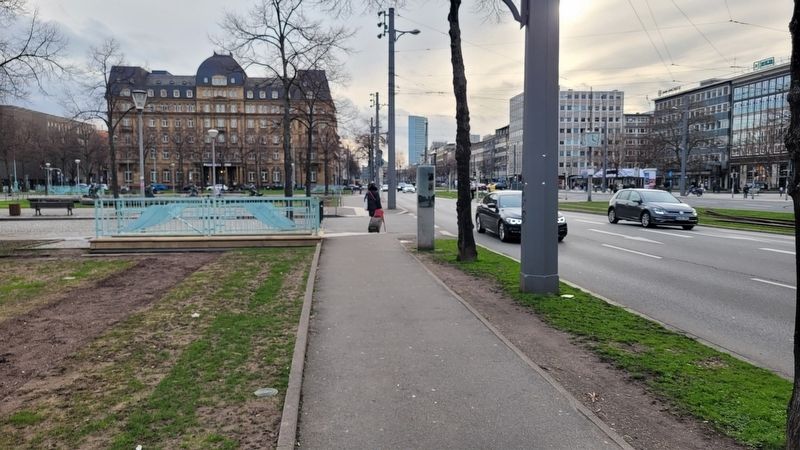 The view of the Wasserturm / Water Tower Marker along the street image. Click for full size.