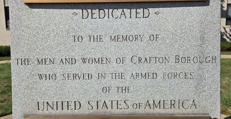 Crafton Memorial. Click for full size. Crafton Memorial image. Click for full size.