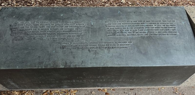 Holocaust Memorial Marker. Click for full size. Holocaust Memorial Marker image. Click for full size.