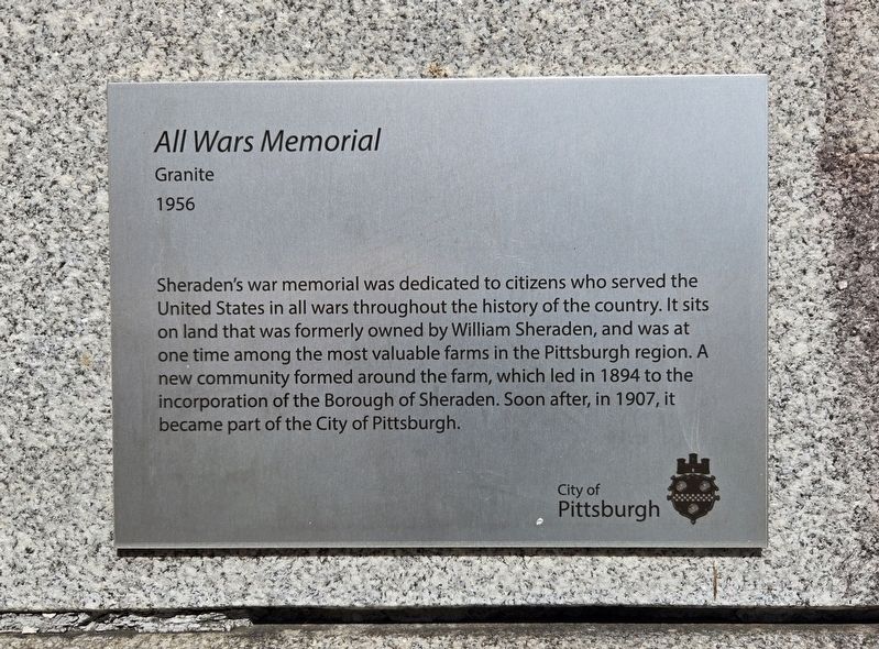 All Wars Memorial. Click for full size. All Wars Memorial image. Click for full size.