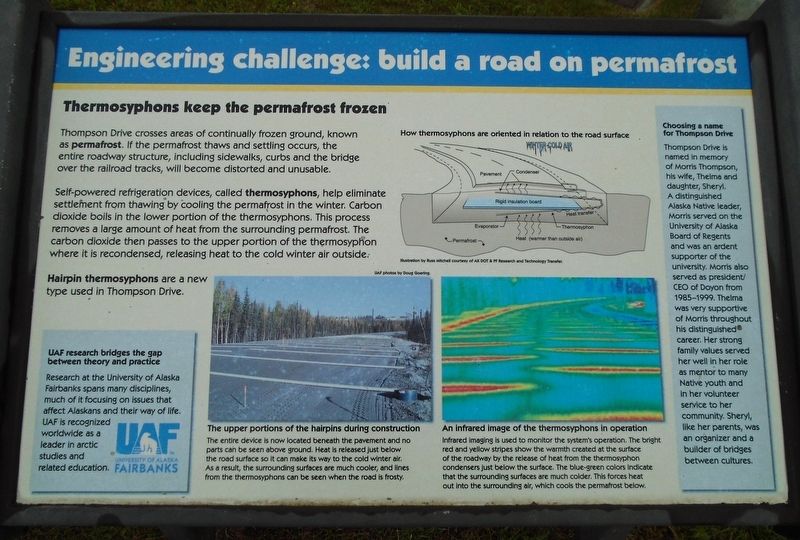 Engineering challenge: build a road on permafrost Marker. Click for full size. Engineering challenge: build a road on permafrost Marker image. Click for full size.