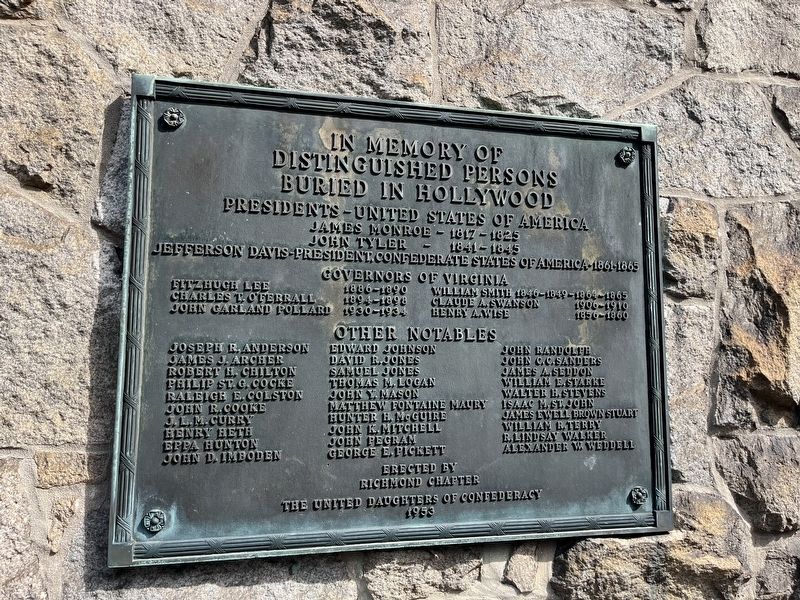 In Memory of Distinguished Persons Buried in Hollywood Marker. Click for full size. In Memory of Distinguished Persons Buried in Hollywood Marker image. Click for full size.