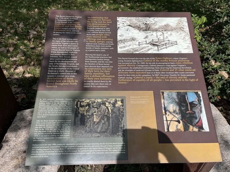 Richmond's African Burial Ground Marker [Right panel] image. Click for full size.