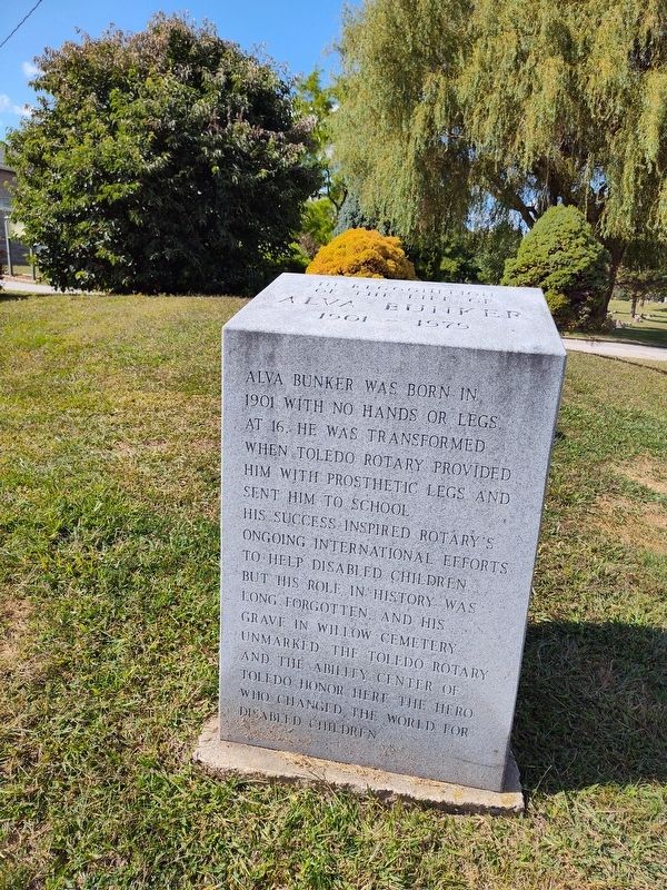 In Regognition of the Life of Alva Bunker Marker. Click for full size. In Regognition of the Life of Alva Bunker Marker image. Click for full size.