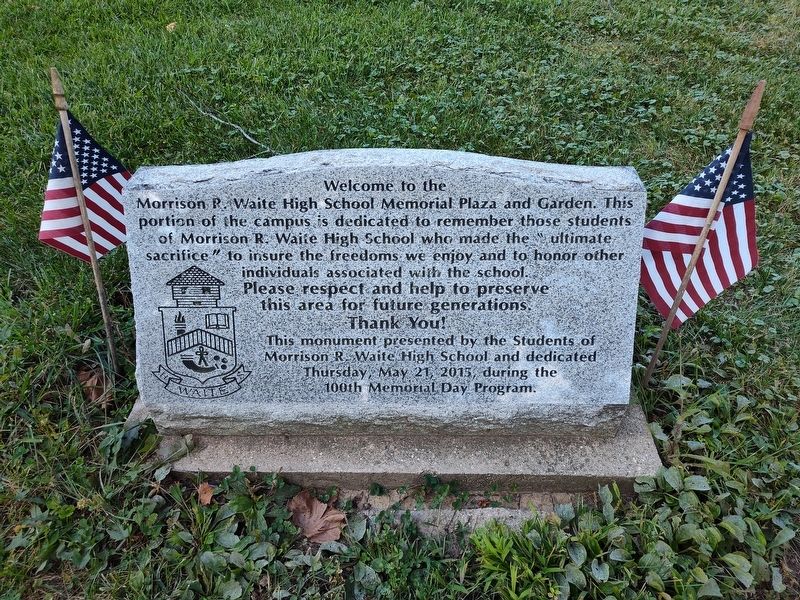 Morris R. Waite High School Memorial Plaza and Garden Marker image. Click for full size.