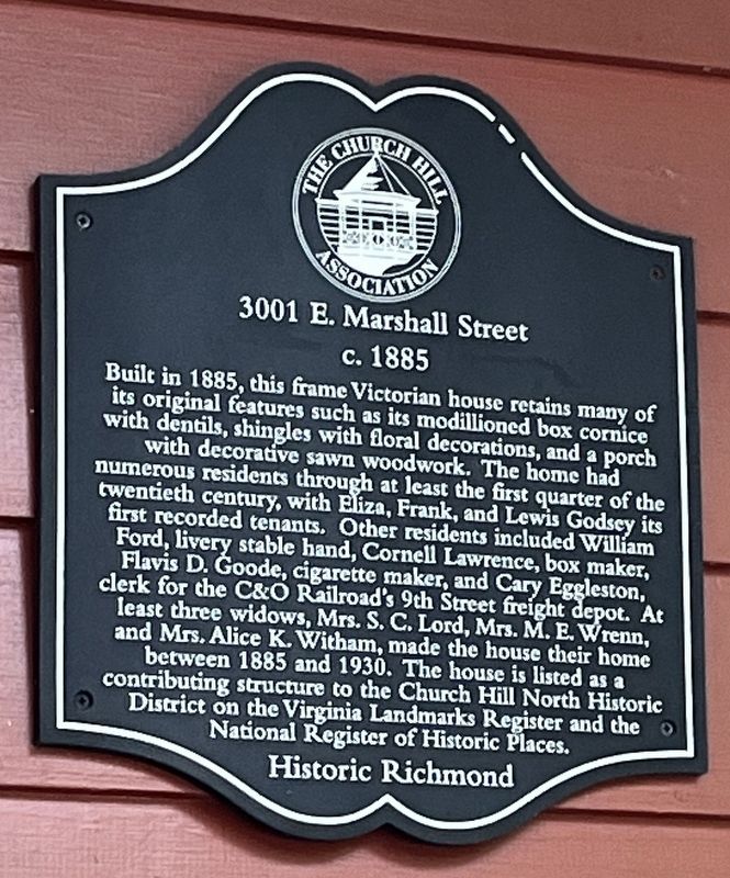 3001 E. Marshall Street Marker image. Click for full size.
