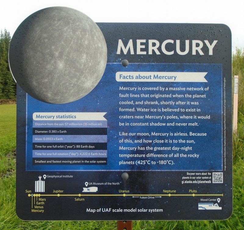 UAF Planet Walk - Mercury Marker. Click for full size. UAF Planet Walk - Mercury Marker image. Click for full size.