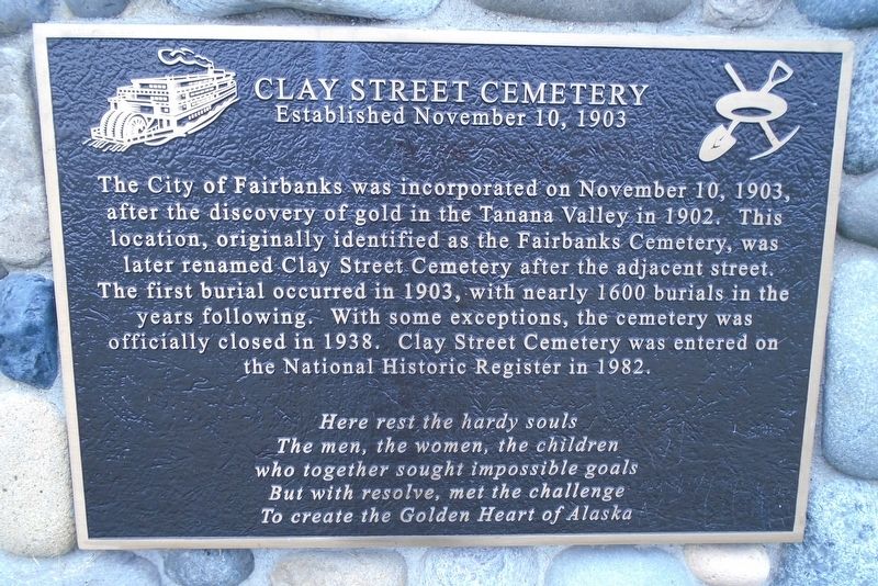 Clay Street Cemetery Marker image. Click for full size.