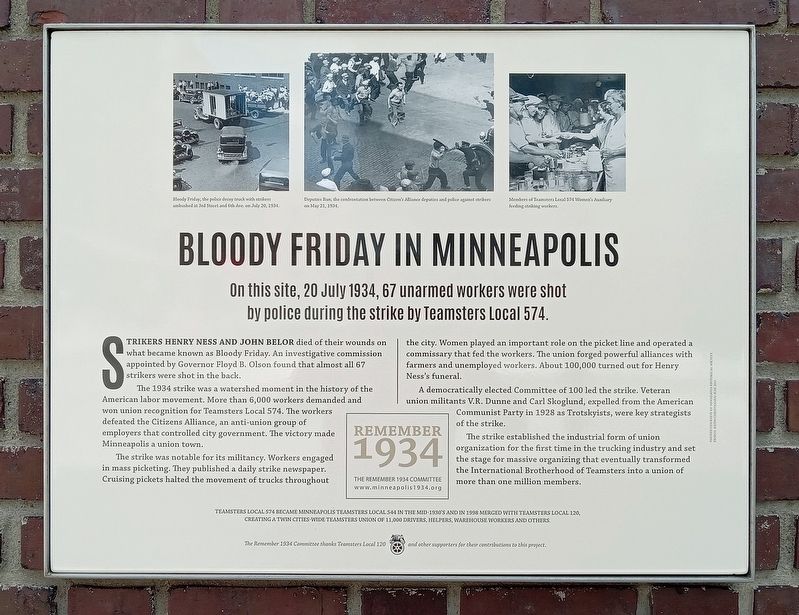Bloody Friday in Minneapolis Marker. Click for full size. Bloody Friday in Minneapolis Marker image. Click for full size.
