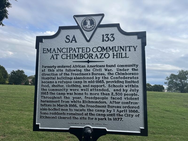 Emancipated Community at Chimborazo Hill Marker image. Click for full size.