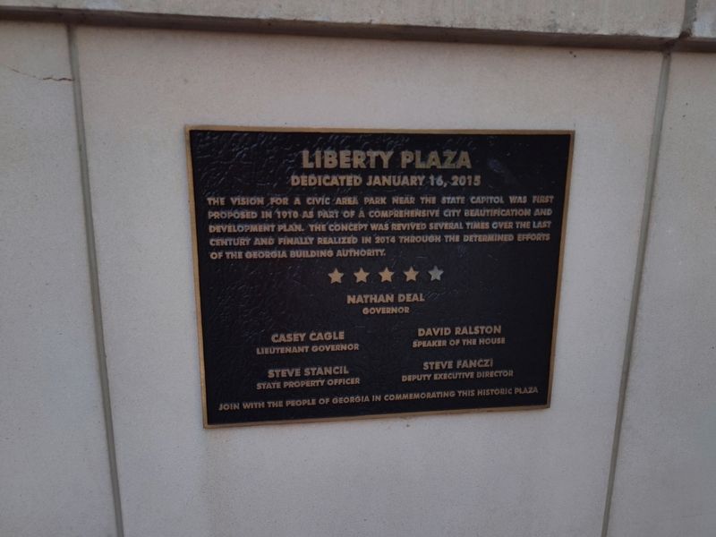 Liberty Plaza Marker. Click for full size. Liberty Plaza Marker image. Click for full size.