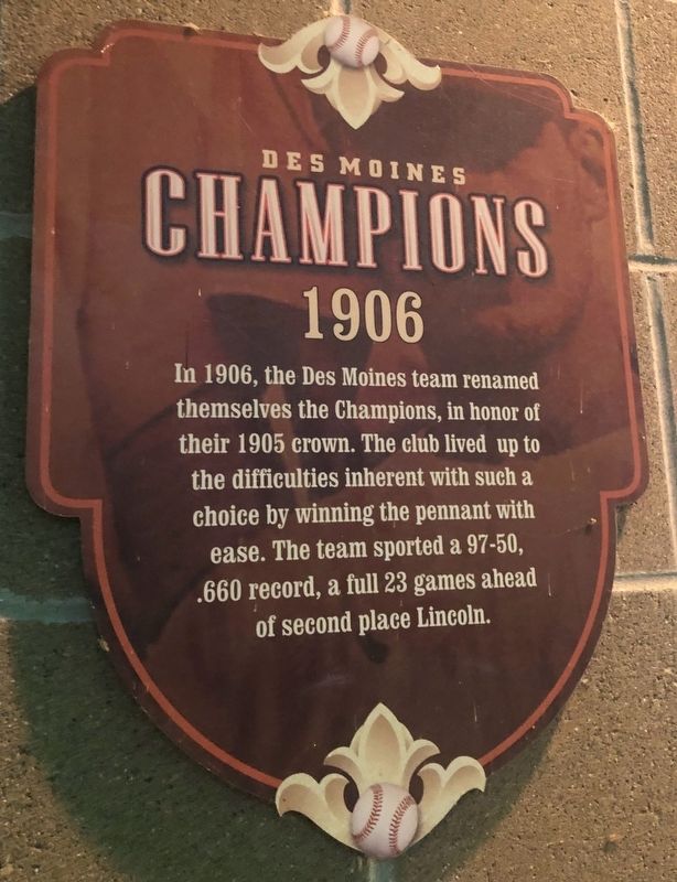 Des Moines Champions Marker image. Click for full size.