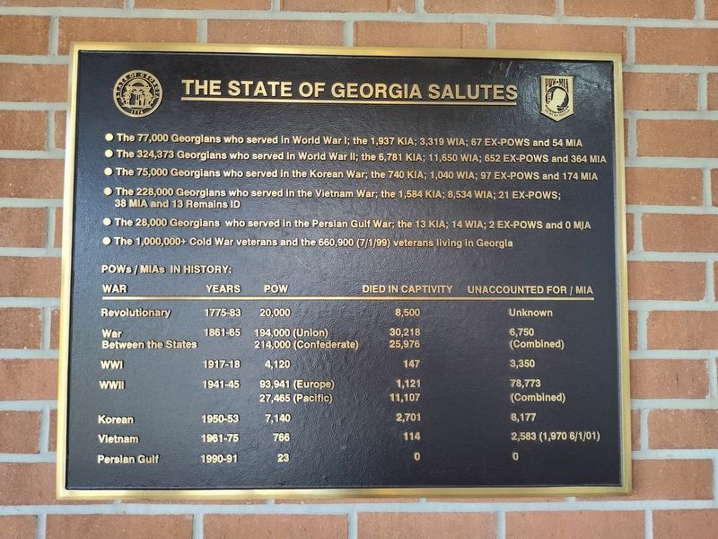 The State of Georgia Salutes Marker image. Click for full size.