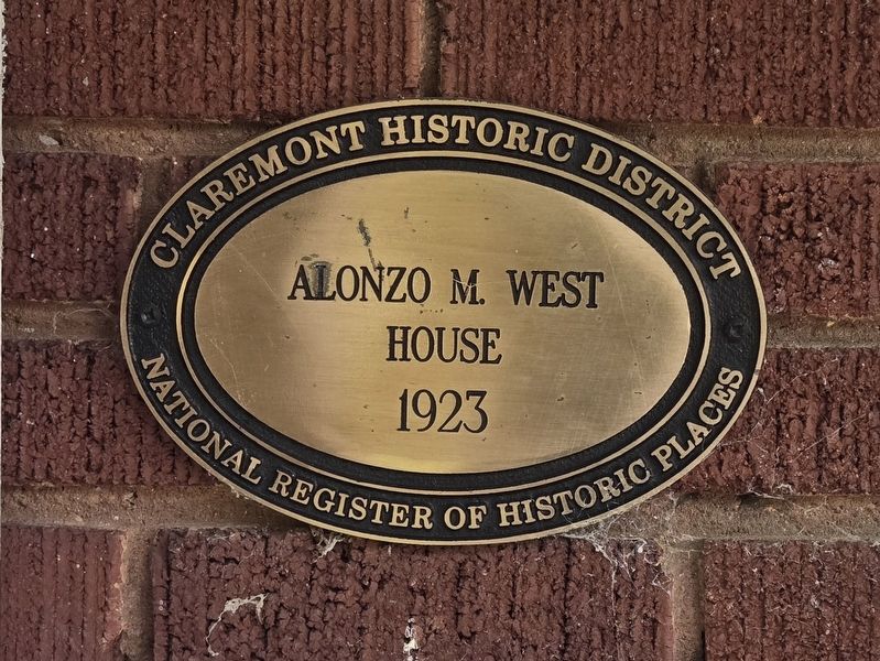 Alonzo M. West House Marker. Click for full size. Alonzo M. West House Marker image. Click for full size.