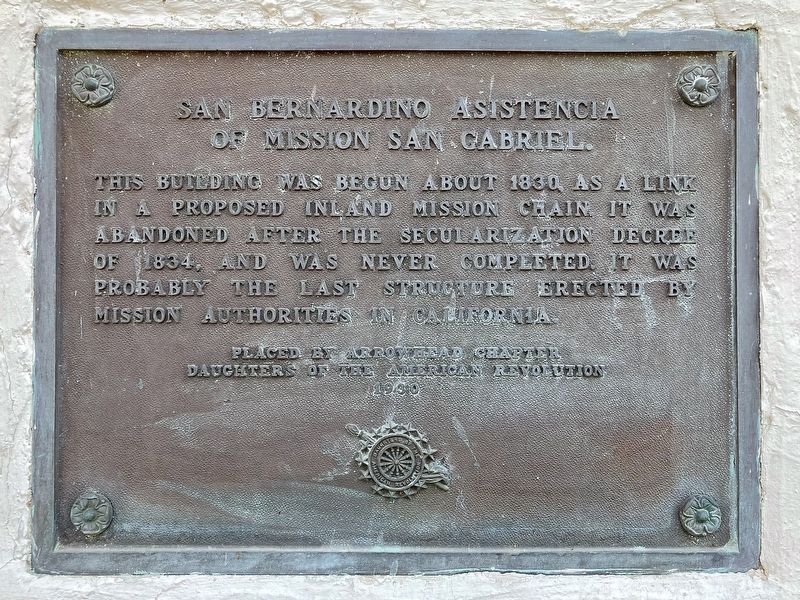 San Bernardino Asistencia Marker image. Click for full size.